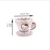10 Set Dollhouse Miniature Hello Kitty Transparent Cup Models Dollhouse Living Room Scene Accessories Kids Pretend Play Toys Diy