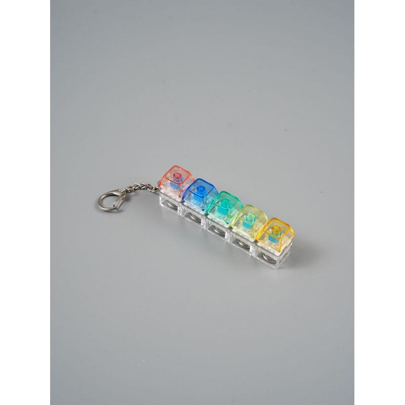 Five-Button Button Decompression Toy Button Shaft Tester Novelty Gadget Keycap Keychain Decompression Button