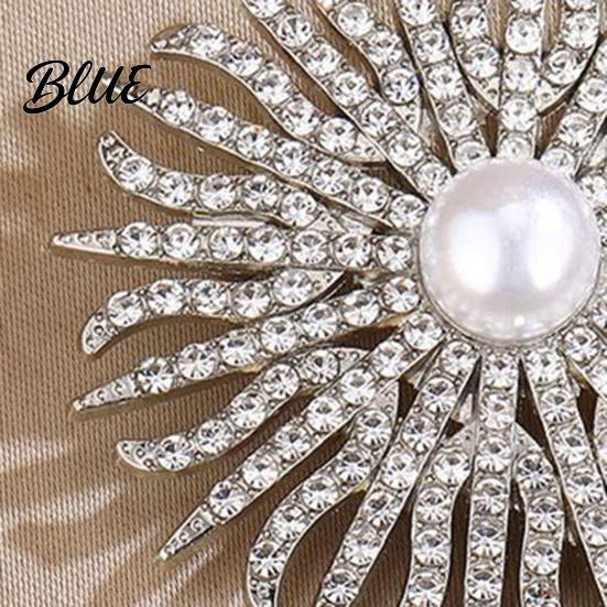 Wear-resistant Brooch Sunflower Pin for Women Rhinestones Inlaid Dress Coat