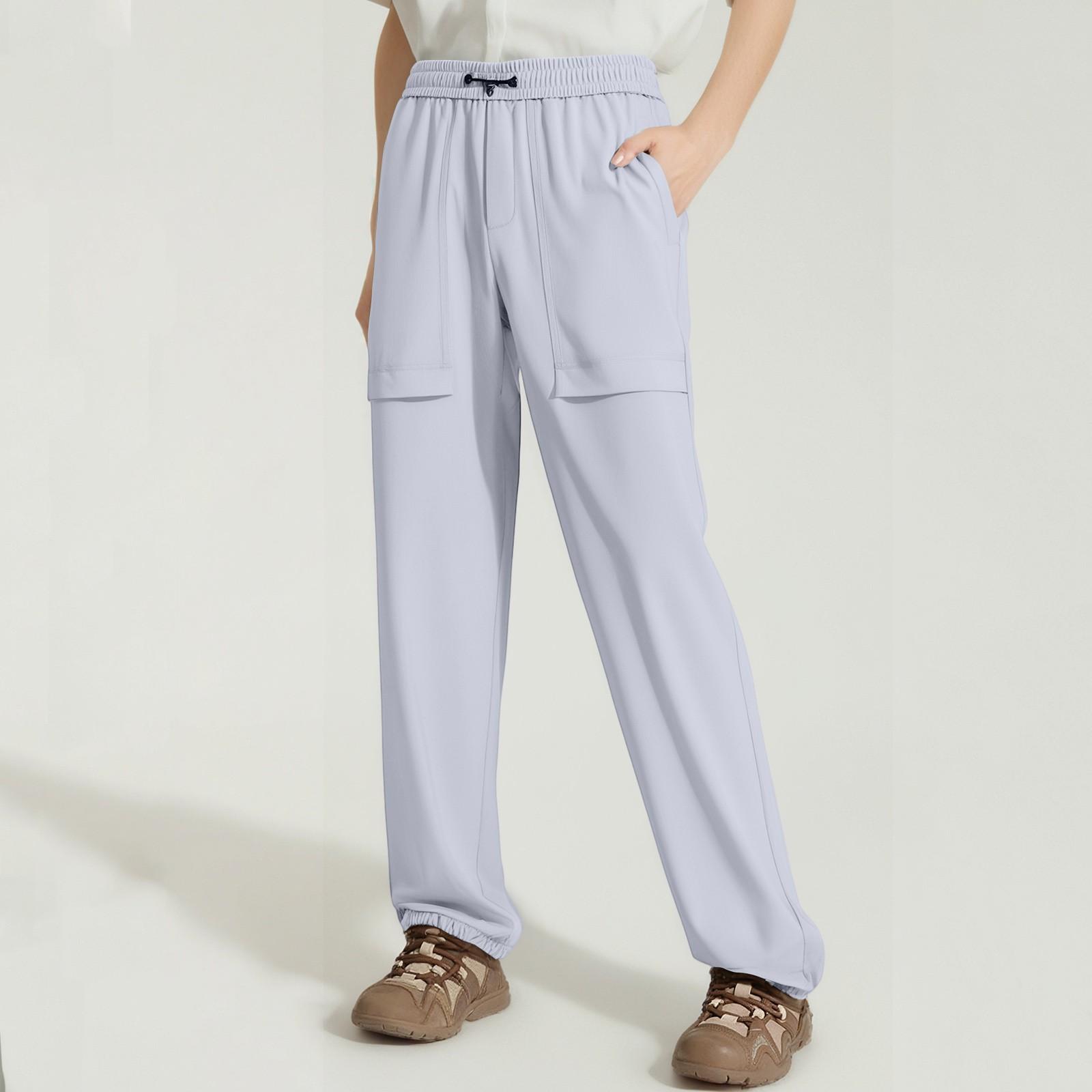 

Женские свободные и удобные уличные модные спортивные брюки Легкие быстросохнущие брюки из ледяного шелка Дышащие спортивные брюки L