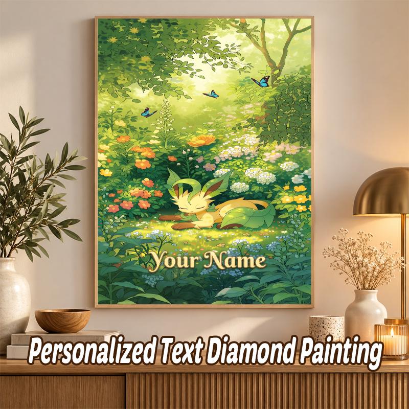 Leafeon Custom Name Diamond Painting Personalized 5D Full Drill DIY Diamond Art Home Decor