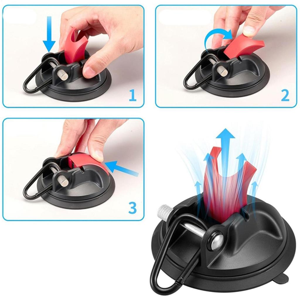 Upgrade Strong Suction Cup Hooks No Drilling Car Suction Cups Anchors With Carabiner For RV Awning CampingEssentials Glass Tents