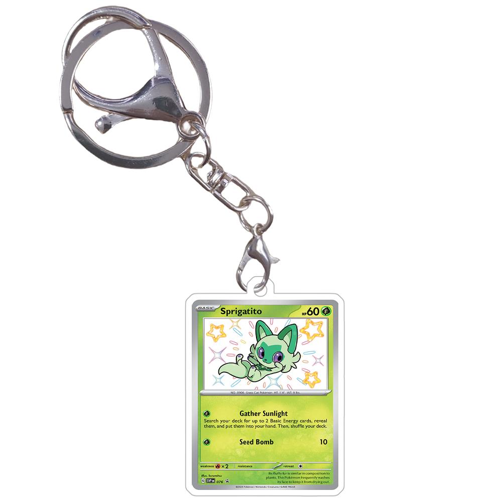 Anime Pokemon Keychain Sprigatito Meowscarada Fuecoco Skeledirge Quaxly Quaquaval Acrylic Cards Anime Game Pendant Game Prop