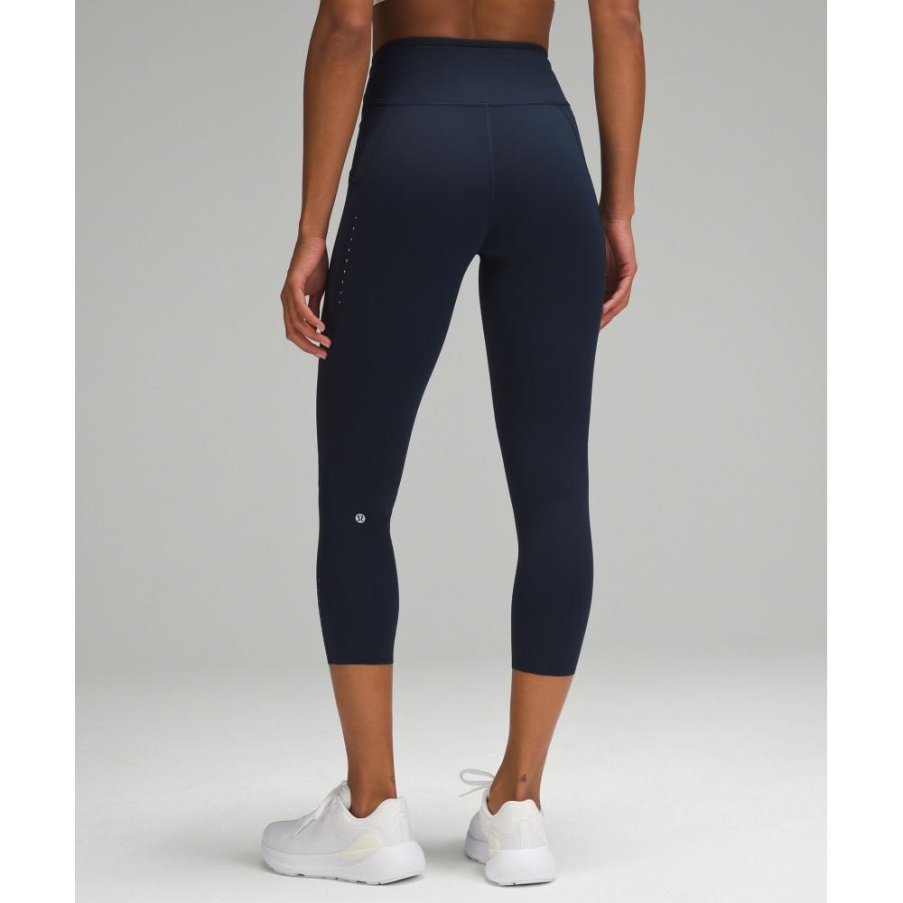Lululemon Fast And Free High Rise Crop 23  Pockets  Updated True Navy