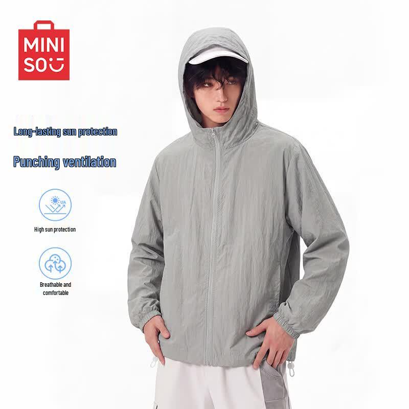 MINISO Men s Hooded Lightweight Sun Protection Jacket 4XL