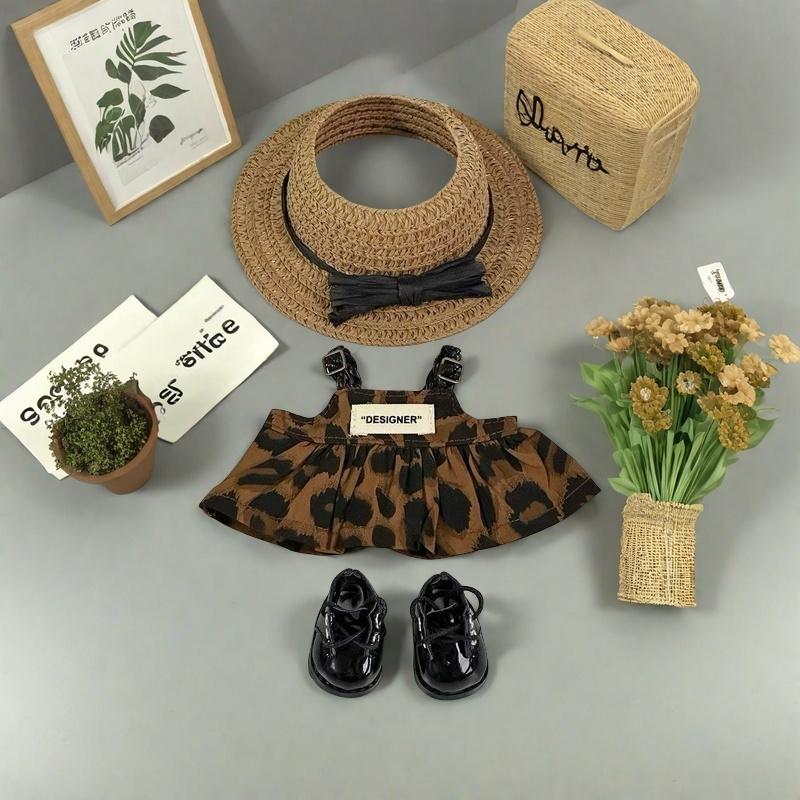 

Mini Doll S Clothes Outfit Accessories For Korea Kpop 15-17cm Labubu V1 V2 and 10cm cotton doll leopard print dress Clothing Other