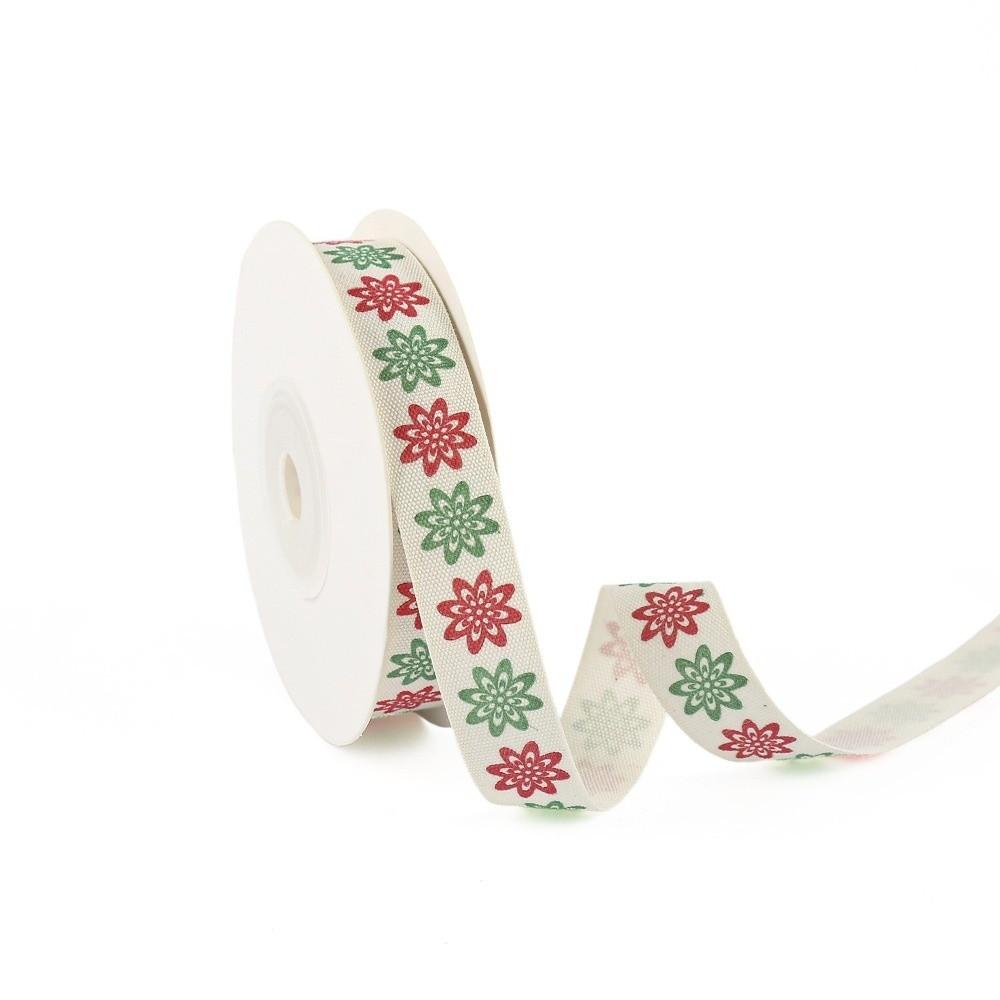10 Yards Christmas Cotton Ribbon Christmas Print Christmas Gift Wrapping Ribbon  Gift Packing
