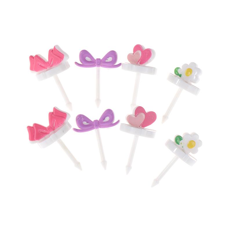 

New Kids Fruit Picks Needle Stick Toothpicks Mini Creative Fruit Cake Dessert Food Forks Lunch Box Decor Bento Accessories разноцветный