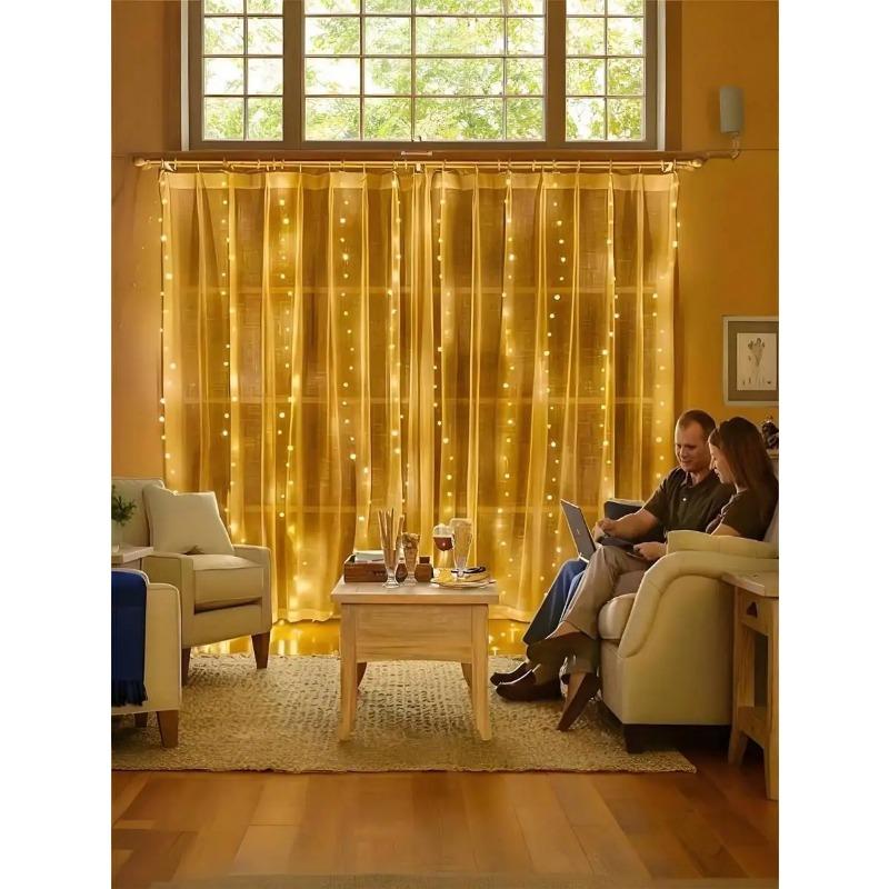 3*3m LED Curtain Lights USB Powered 8 Mode Remote Control Fairy String,Decoration Lights For Garland Wedding Home Bedroom