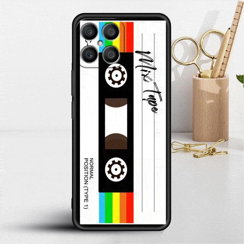 Mixtape Vintage Magnetic Tape Cassette Audio Case For Honor X8 X8a 90 X9a 8X 70 50 20 Magic5 Pro 9X P60 P50 Soft Phone Funda