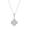 Titanium Steel Full Diamond Flower Necklace Female, Light Luxury Simple Versatile Zircon Pendant Collarbone Chain Jewelry