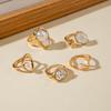 5Pcs/Set Retro Baroque Shaped Pearl Asymmetric Rings for Women Punk Gold Color Metal Geometric Rings Set Party Jewelry Gifts