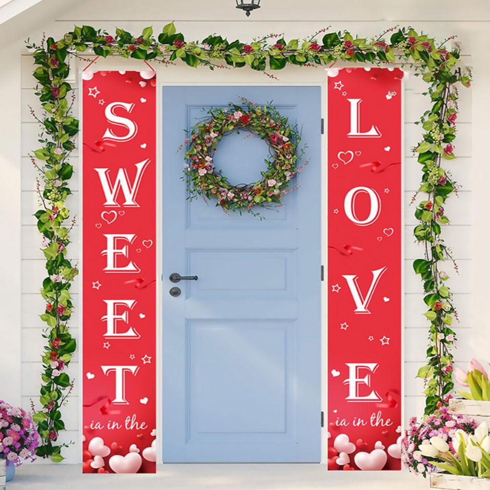 Wedding Signs Valentine's Day Curtain Home Decor Cloth Couplet Creative Door Pendant