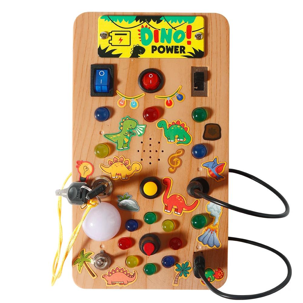 

Montessori Busy Board Sensory Toy with LED Light Simulation Switch Control Board Jigsaw Early Education Learning Children s Game