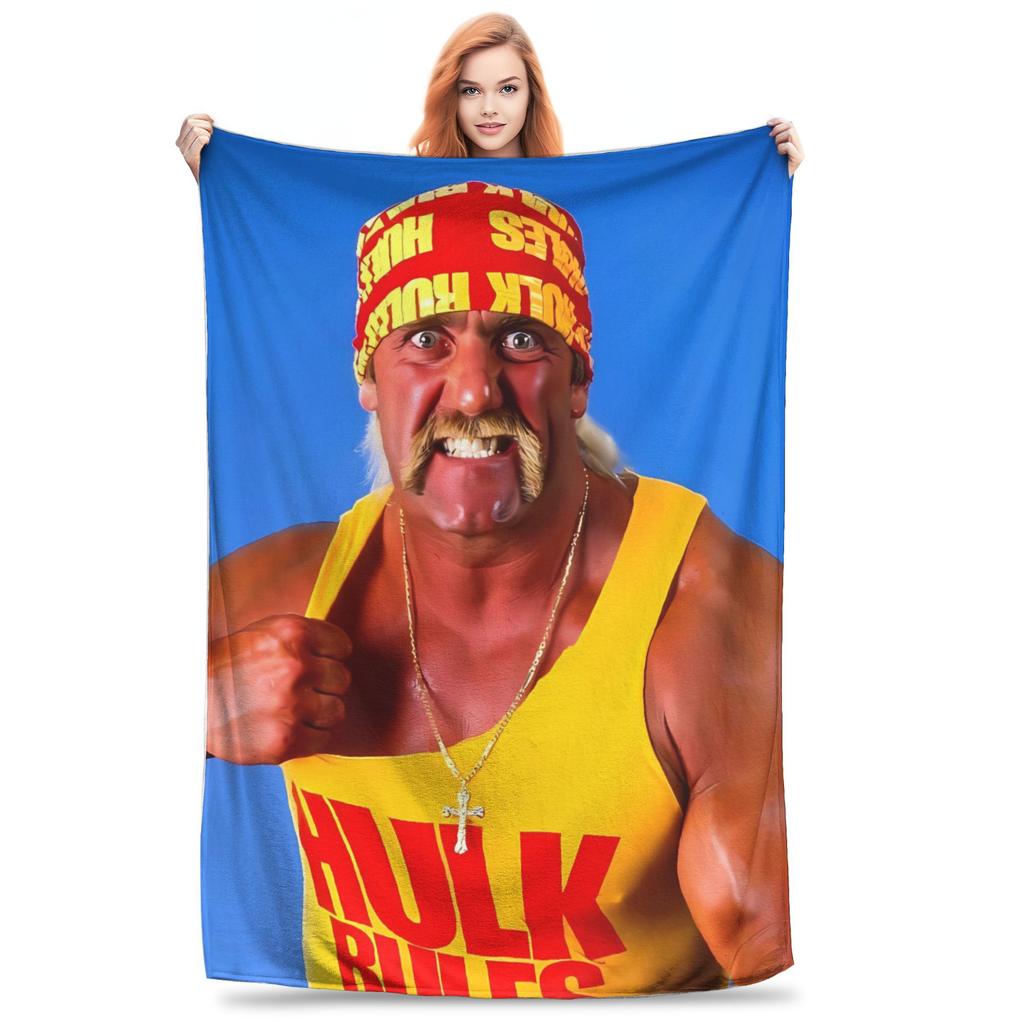 Hulk Hogan American Pro Wrestling Legend Blanket Quality Soft Warm Girls Boys Couch Chair Sofa Bed Print Bedspread
