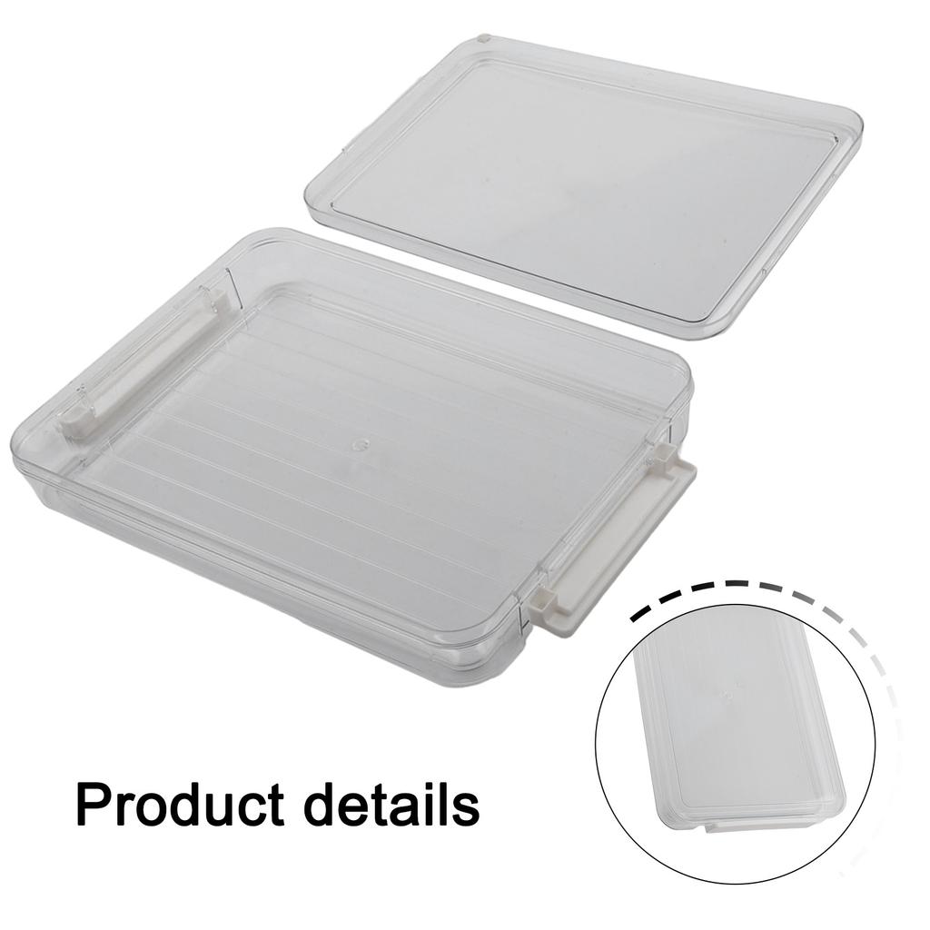 Document Organizer Box with Lid Stackable Desktop File Storage Container Clear PET Material for Office and Home Use