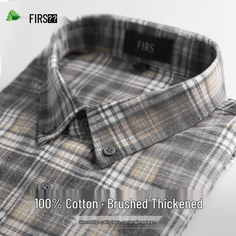 FIRS Men s Brushed Cotton Plaid Long Sleeve Shirt 2XL