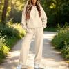 Women's Hooded Two Piece Sweatsuit Set with Pockets Casual Athletic Outfit for Fall Winter