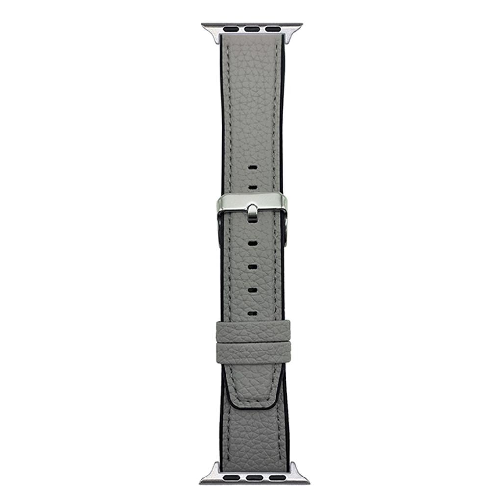 Uhrenarmband für Apple Watch Serie 10 9 8 7 SE 6 5 4 3 2 1 42mm 41mm 40mm 38mm Metallschnalle Litschi-Textur Silikonarmband