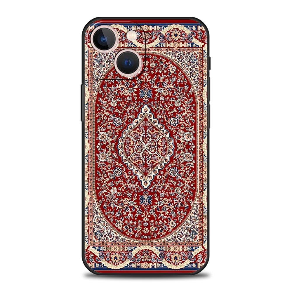 Persian Floral Pattern Luxury Phone Case For iPhone 16 13 15 14 12 11 Pro MAX XR X SE XS 7 8 Plus Soft TPU Shockproof Cover