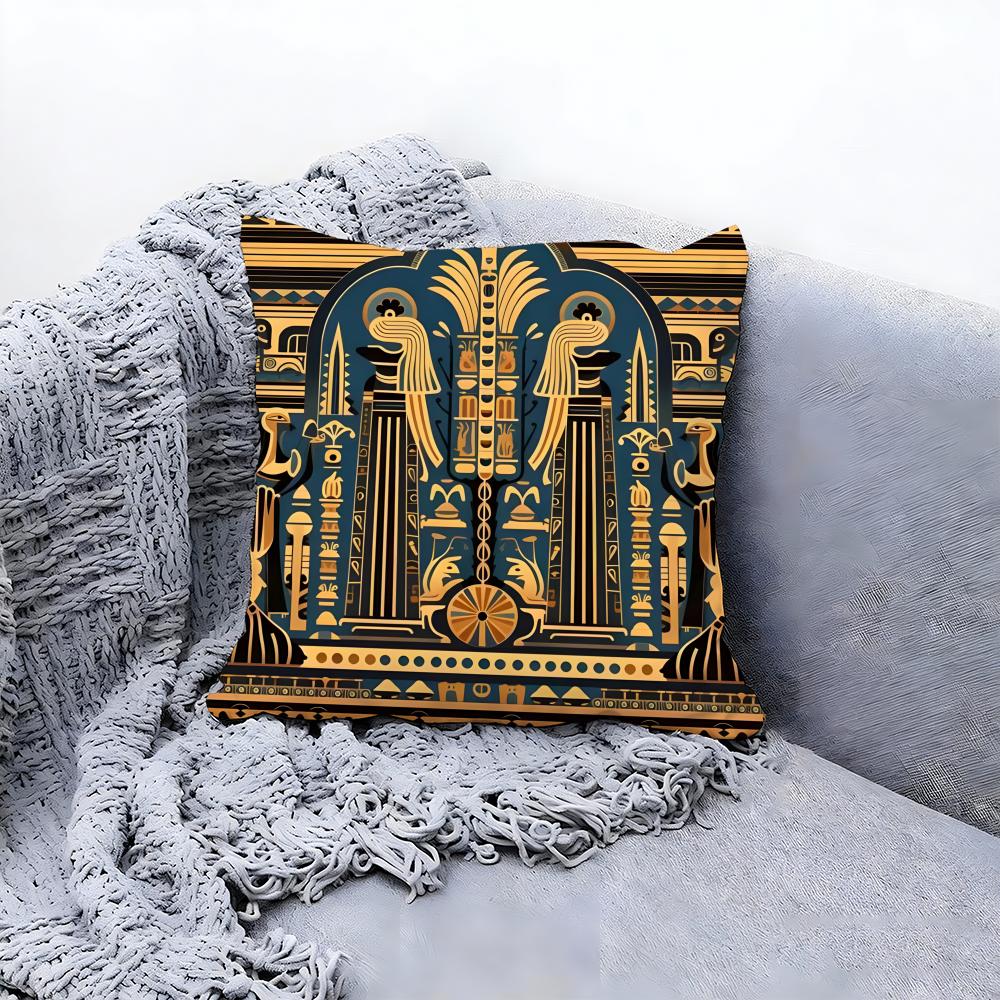 Antique Greek Ancient Egyptian Cushion Cover Premium Comfort Reversible Pillow Cove Two in One Design for Any Room Car