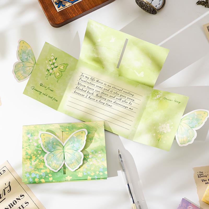 Foldable 3D Butterfly Greeting Card with Envelope - Ideal Gift for Friends or Couples