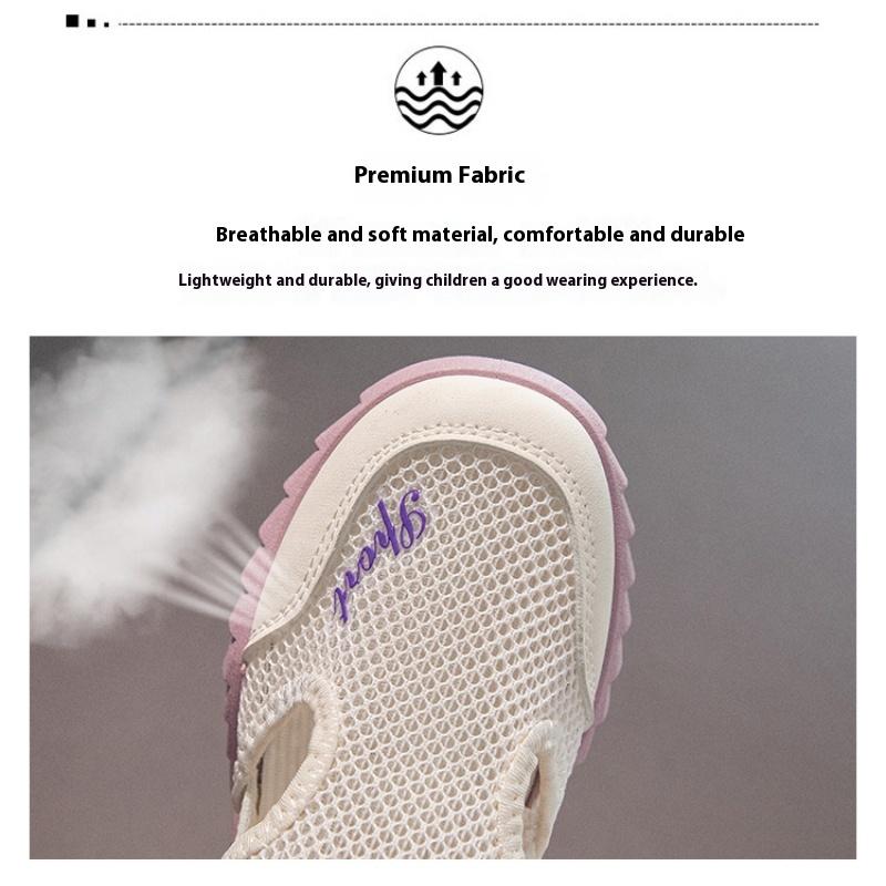 Children's Spring, Summer and Autumn Breathable Single Mesh Sandals New Soft Sole Boys and Girls Beach Shoes