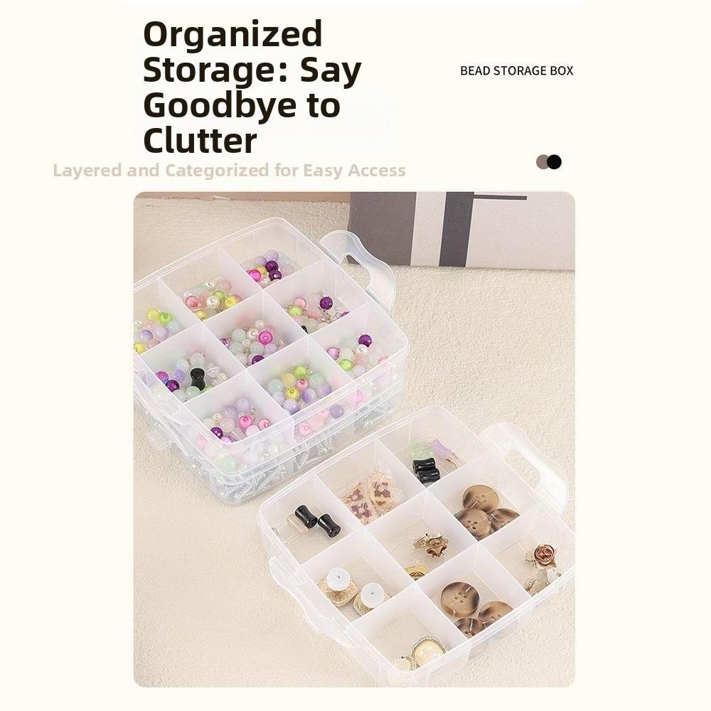 3-Layer Jewelry Beads Box Stackable Transparent Cosmetic Storage Box Hardware Tool Boxes