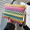 Vintage Handgewebte Clutch Tasche Bunt Geld Strand Lange Tasche Handgemacht Lässig Tragbar Elegant Exquisit für Wochenendurlaub