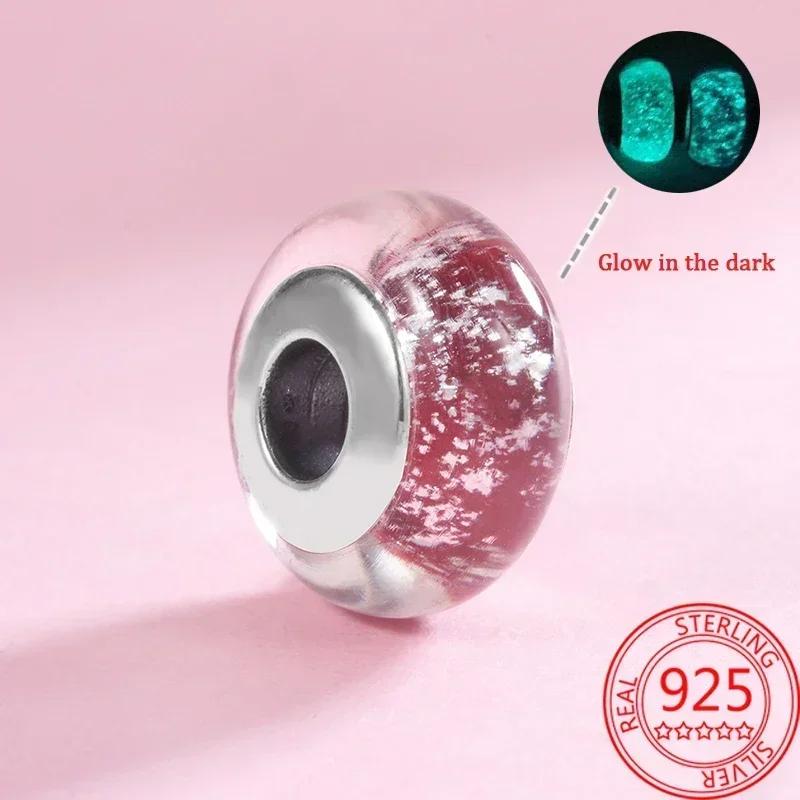 Colorful Murano Glass Beads Glass Ripple Charm Wavy Glass Bead Charms Fit Brand Bracelets Women Copper Jewelry Gift