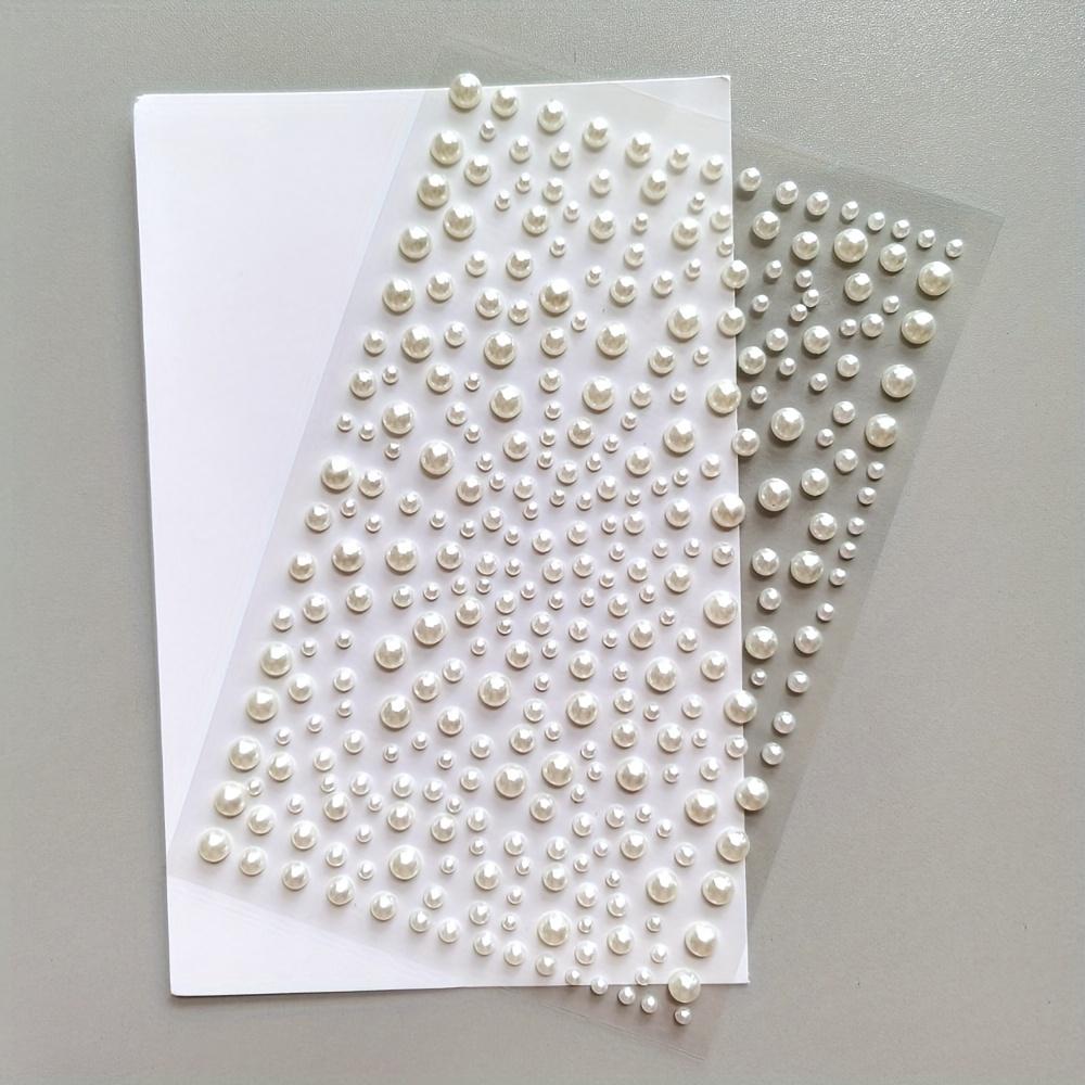Multifunctional Self-Adhesive White Simulation Pearl Stickers, Flat Back Perfect for Makeup, Nail Art, DIY Crafts And Home Decor
