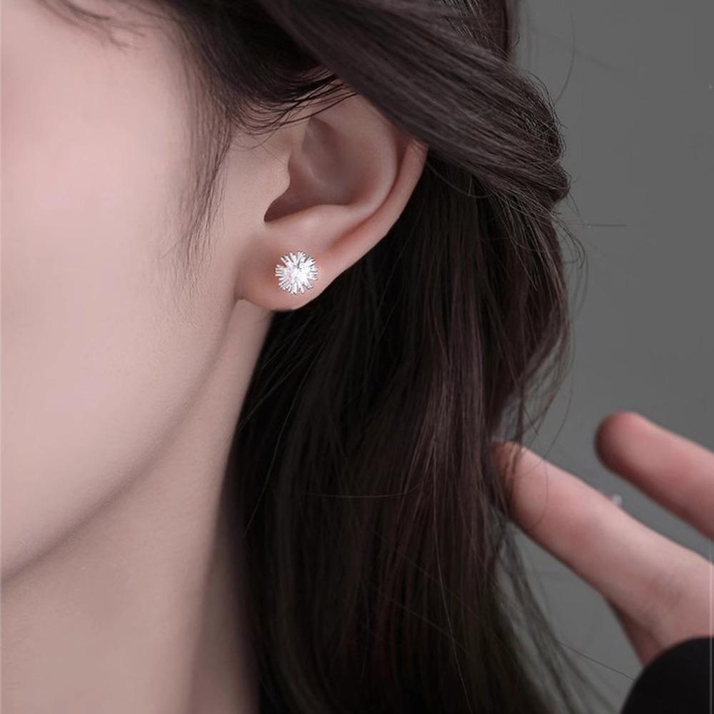 S925 Silver Needle Light Luxury Pearl Zircon Earrings Women's High-end Temperament Niche Versatile Stud Earrings