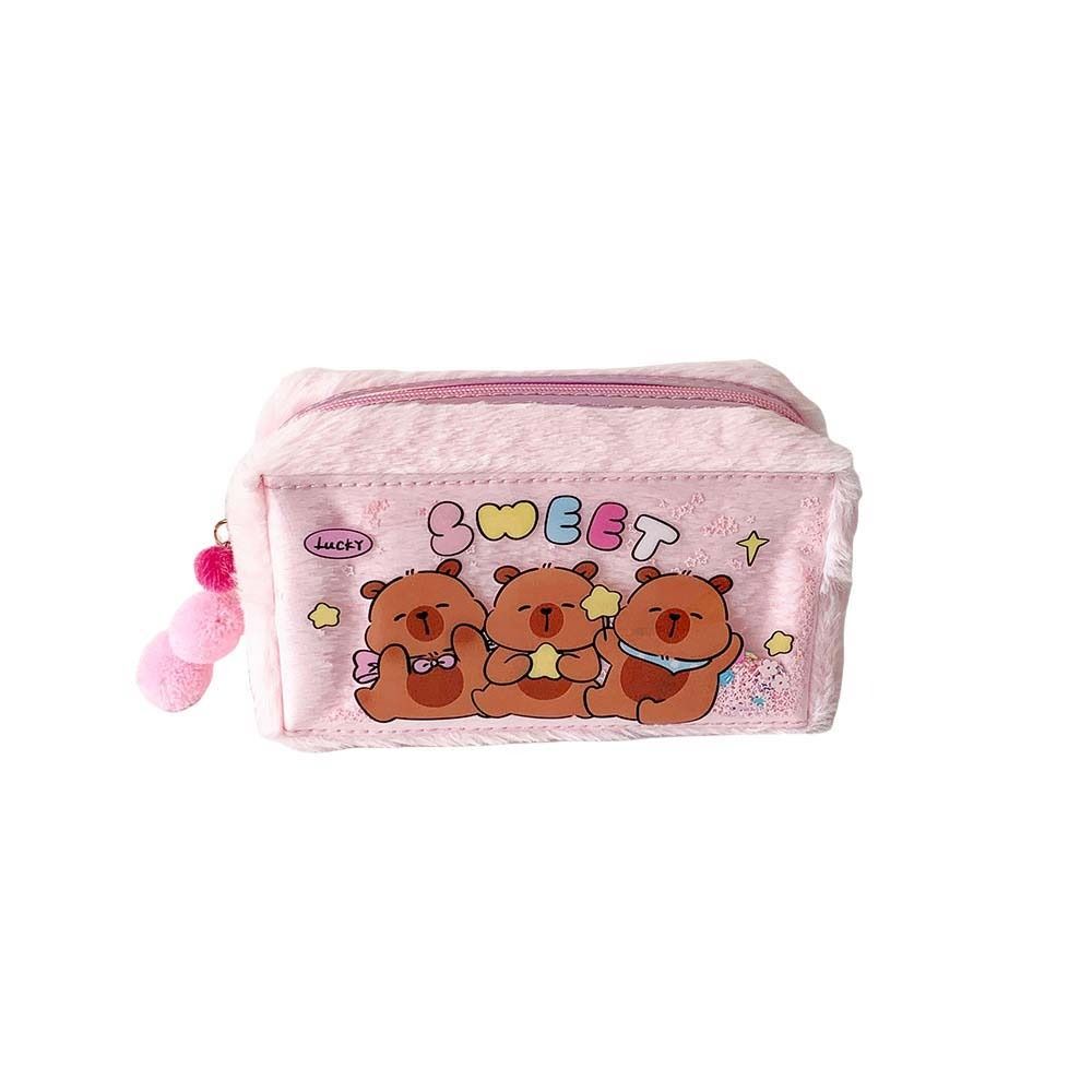Pencil Case Capybara Plush Pen Bag Plush PVC Capibara Plush Pencil Pouch Children