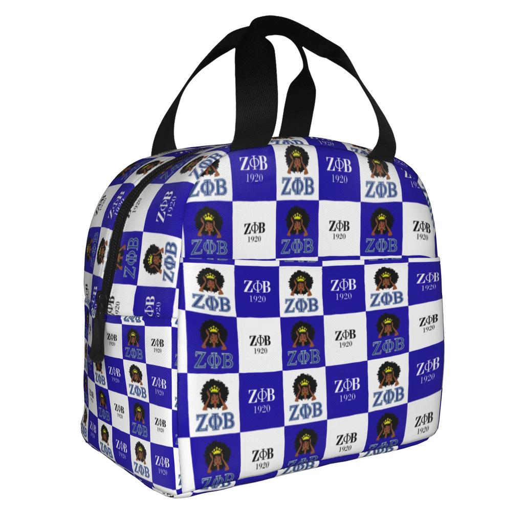 Zeta Phi Beta Sorority Logo Insulated Lunch Bags for School Office Greek Letter1920 Leakproof Thermal Cooler Bento Box Women Men