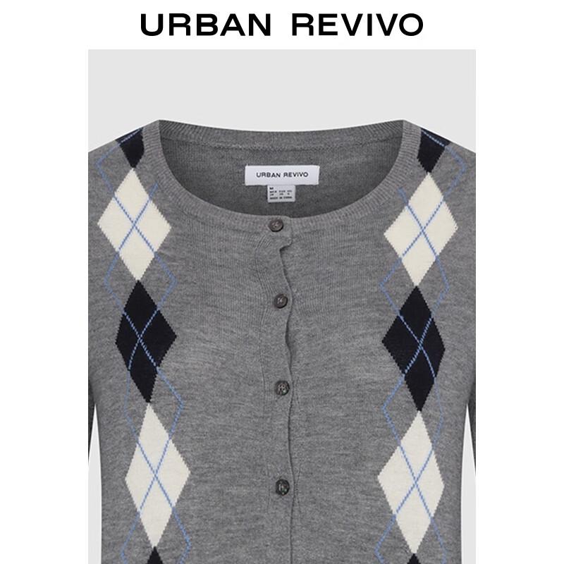 UR Women's Color Block Argyle Knit Cardigan