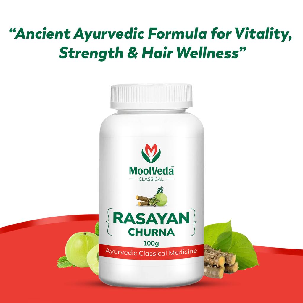 Moolveda Organic Rasayan (Amrutadi) Powder | Guduchi (Giloy), Gokshura & Amla Blend | Ayurvedic Daily Wellness Support | 100 g | Single Pack