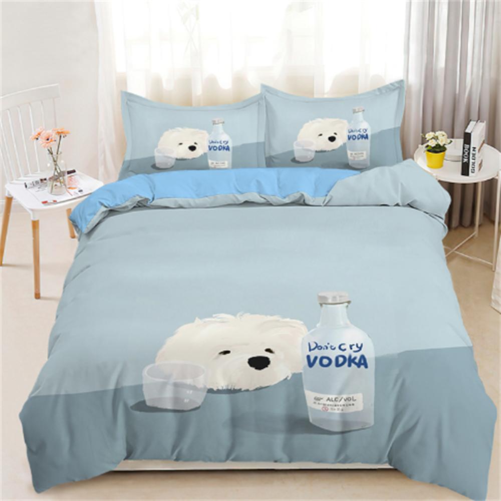 Han And Silly Dog All Cotton Four Piece Set Ins Style Children's Bed Four Piece Set Cream Style Four Piece Set Spring And Autumn