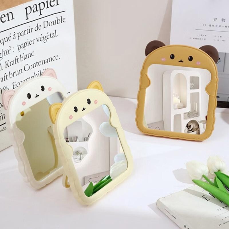 Cartoon Desktop Mirror Women Girls Makeup Mirrors Dormitory Dressing Mirror Gift