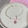 Zircon Bowknot Pendant Choker Korean Style Balletcore Choker Pink Bow Necklace  Birthday Gift