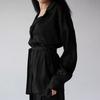 2022 New Ladies Satin Top + Trousers Casual Loose Pajama Set