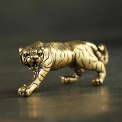 Tiger Figurines Ornaments Pure Copper Animal Tigers Model Statue Decorations