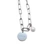Meier Natural baroque freshwater pearl disc pendant exquisite metal necklace
