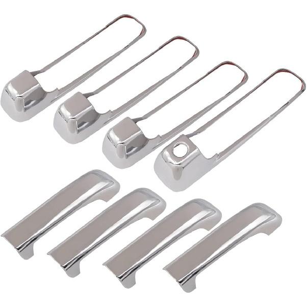 XQSMWF Side Door Handle Exterior Covers Trim Set Chrome Compatible with Dodge Ram 1500 2500 3500 2009 2010 2011 2012 2013 2014 2015 2016 2017 2018