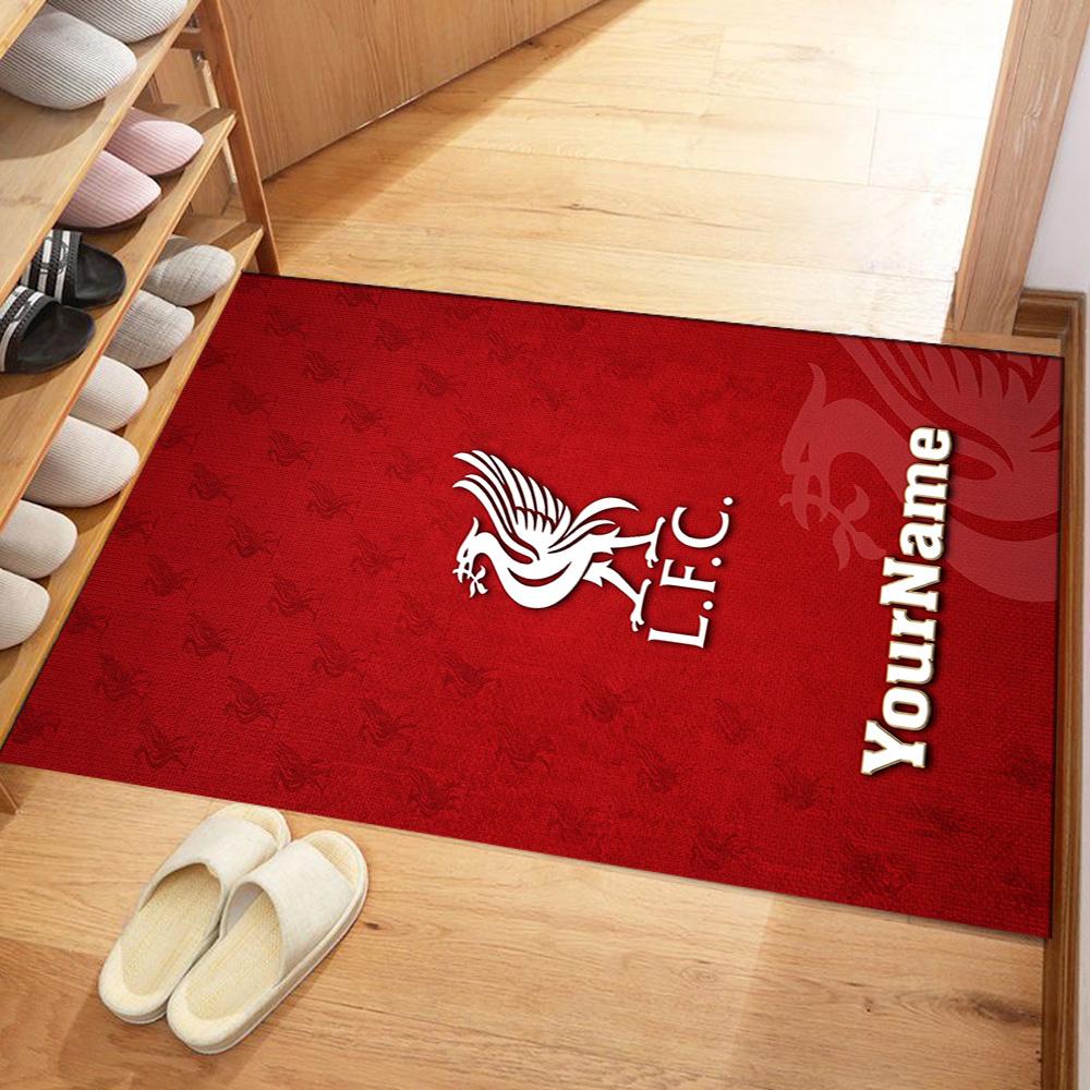 Liverpool Personalized Text Floor Mat Design for Foyer Study Room Decorate Room Dormitory Anti-slip Rug Office Home Decor