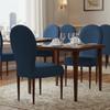 Solid Color Velvet Round Back Dining Chair Cover Thickened Stain-resistant Curved Backrest Chair Cover Elastic Skin-friendly