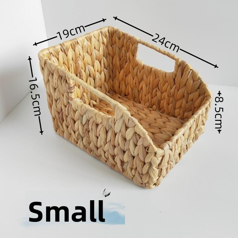 

Water Hyacinth Woven Straw Storage Box Woven Sundries Storage Basket Storage Basket Seaweed Snack Display Basket Rattan Basket