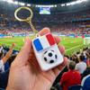 1-10PCS Soccer Fan Collectible Keychain Spinning Clicker Stress Relief Fidget Toy with Flag Pendant Memorial Gift