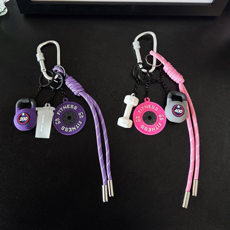 Y2K  Sports Fitness Bag Pendant Mini Dumbbell Water Cup Keychain Camera Mobile Phone Backpack Accessories For Men Women