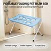 Portable Folding Pet Bath Bed, Breathable Mesh Multifunctional Grooming Shower Bracket Pet Restraint for Cat Dog Pet Accessory