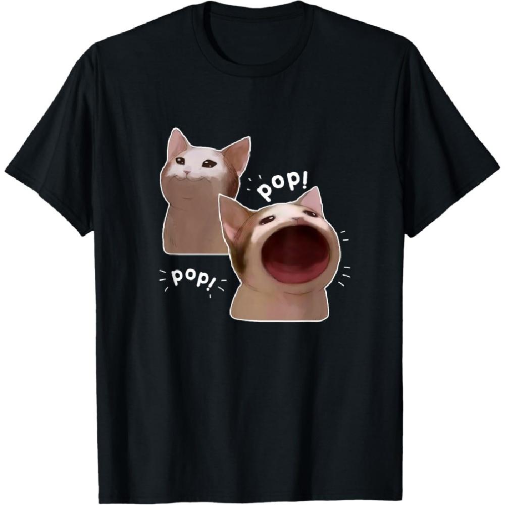 Забавная футболка с мемом про кота Попа для мужчин и женщин XXXXXL чёрный